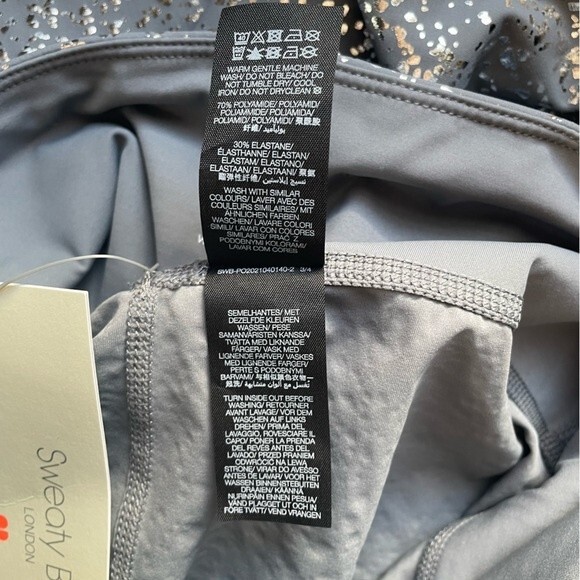 NWT Sweaty Betty Goddess 7/8 Workout Legging Gray Silver Foil Size Small NEW - Picture 13 of 14